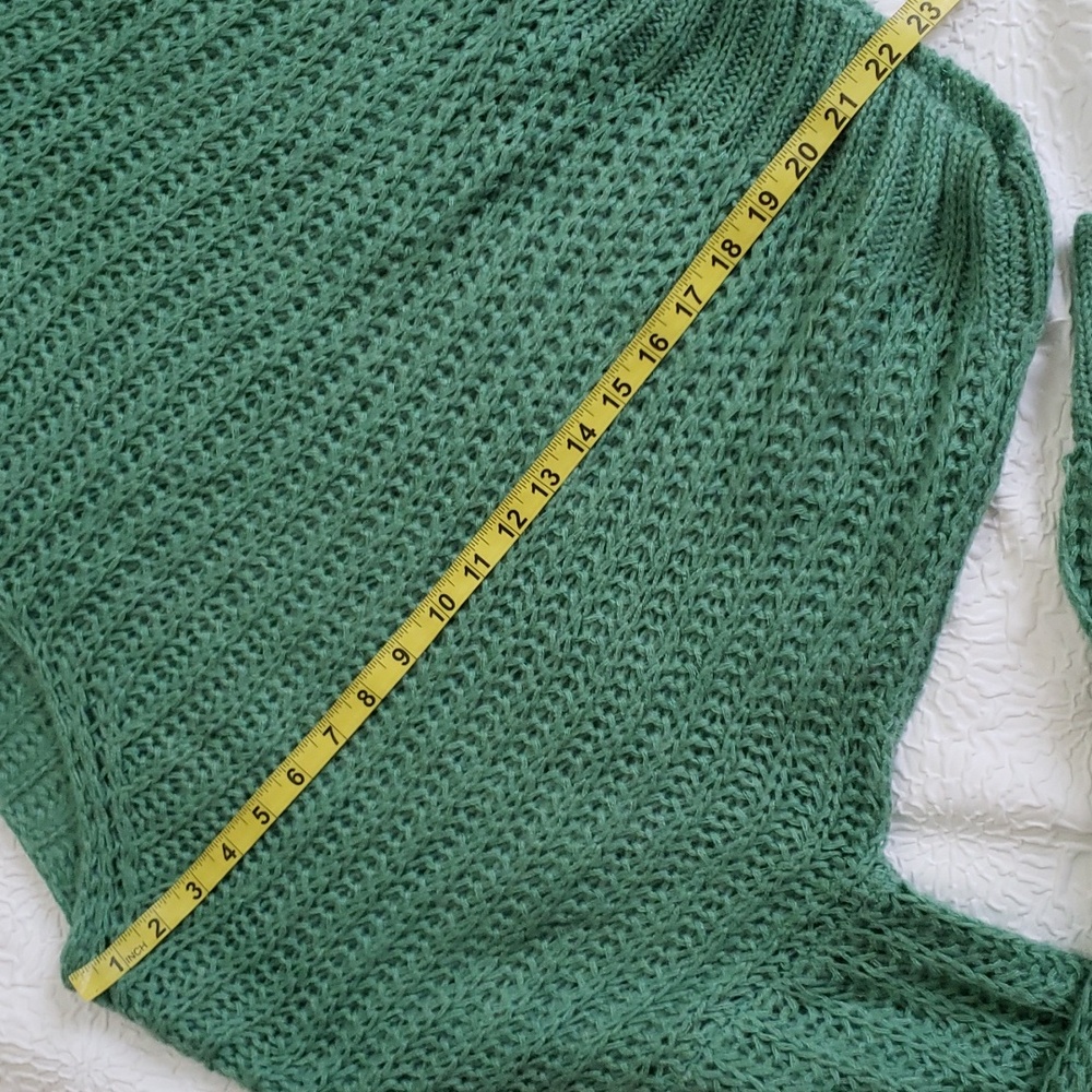 Forever 21 Womens Mint Green Long Sleeve Loose Cable Knit Soft Sweater Sz M - Picture 12 of 16